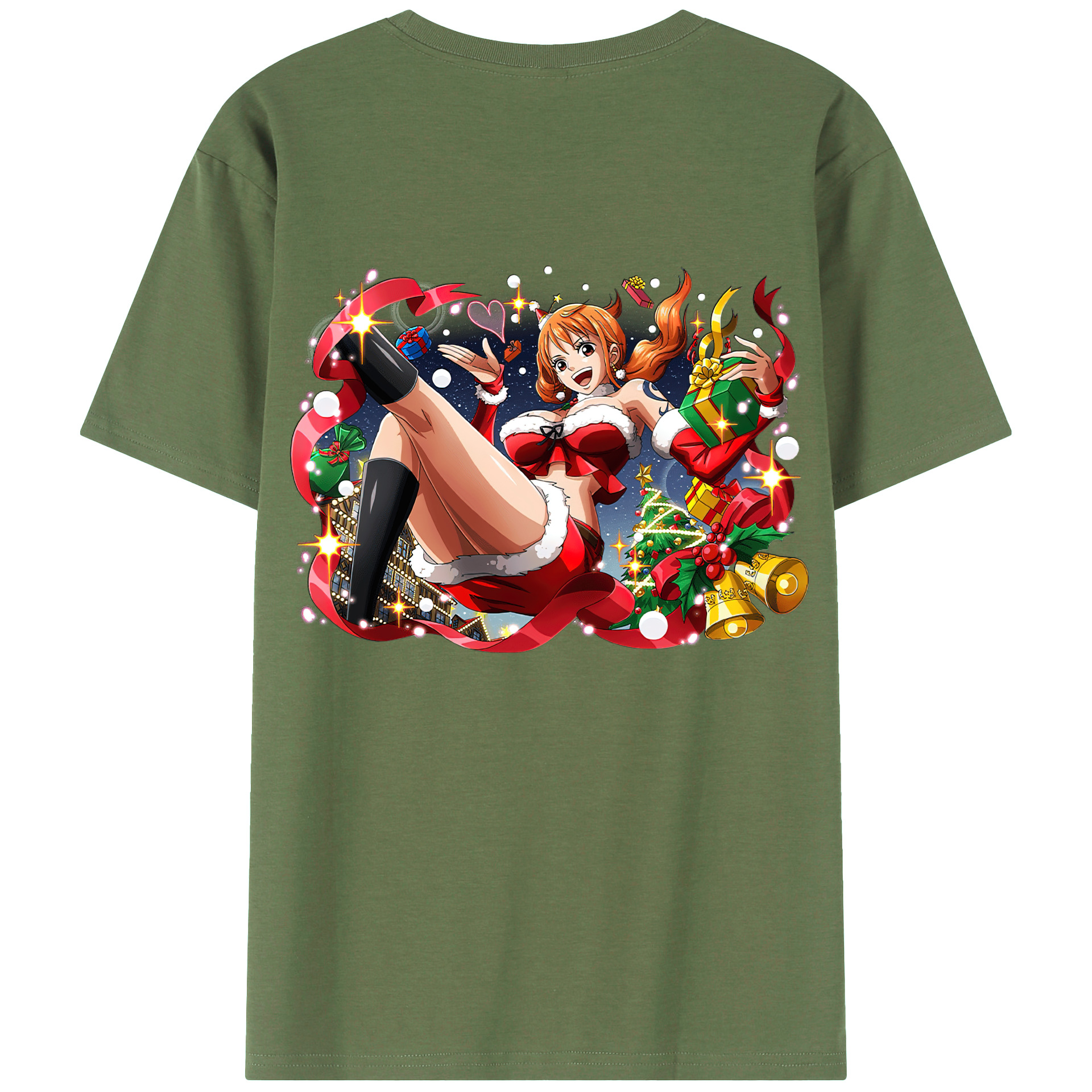 （画像用） ワンピース ナミ ONE PIECE Nami 綿100％ メンズ半袖Tシャツ（バックプリント） 通気性
